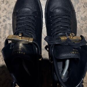 Buscemi Black and Gold High-Top Sneakers